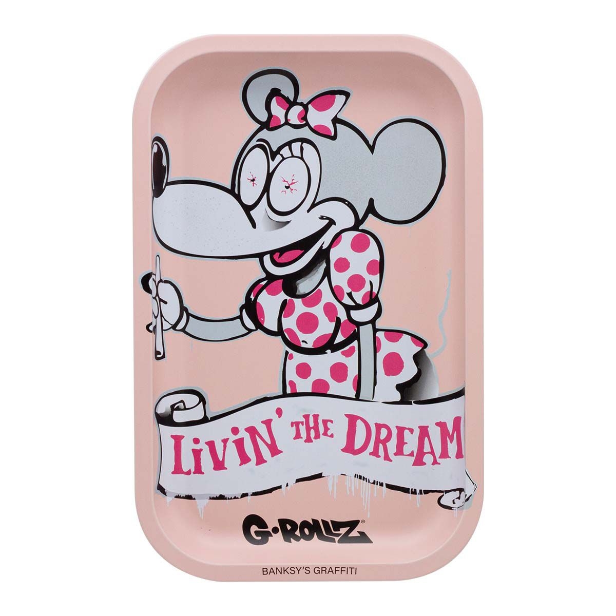G-Rollz | Banksy's Graffiti - kitchen tray - 'Livin' the Dream' - 17.5 x 27.5cm