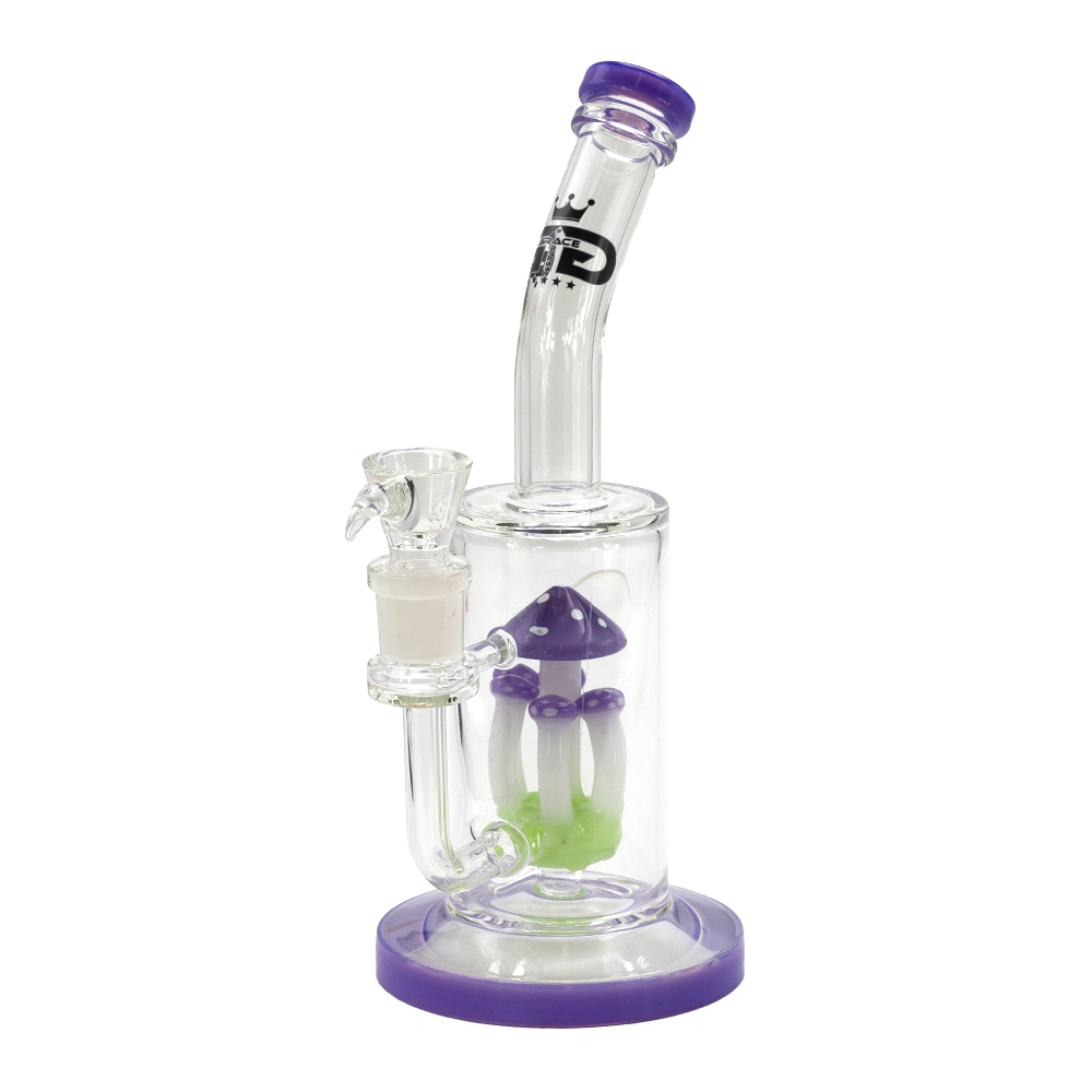Grace Glass | glass bong - mushroom percolator - purple - 36cm