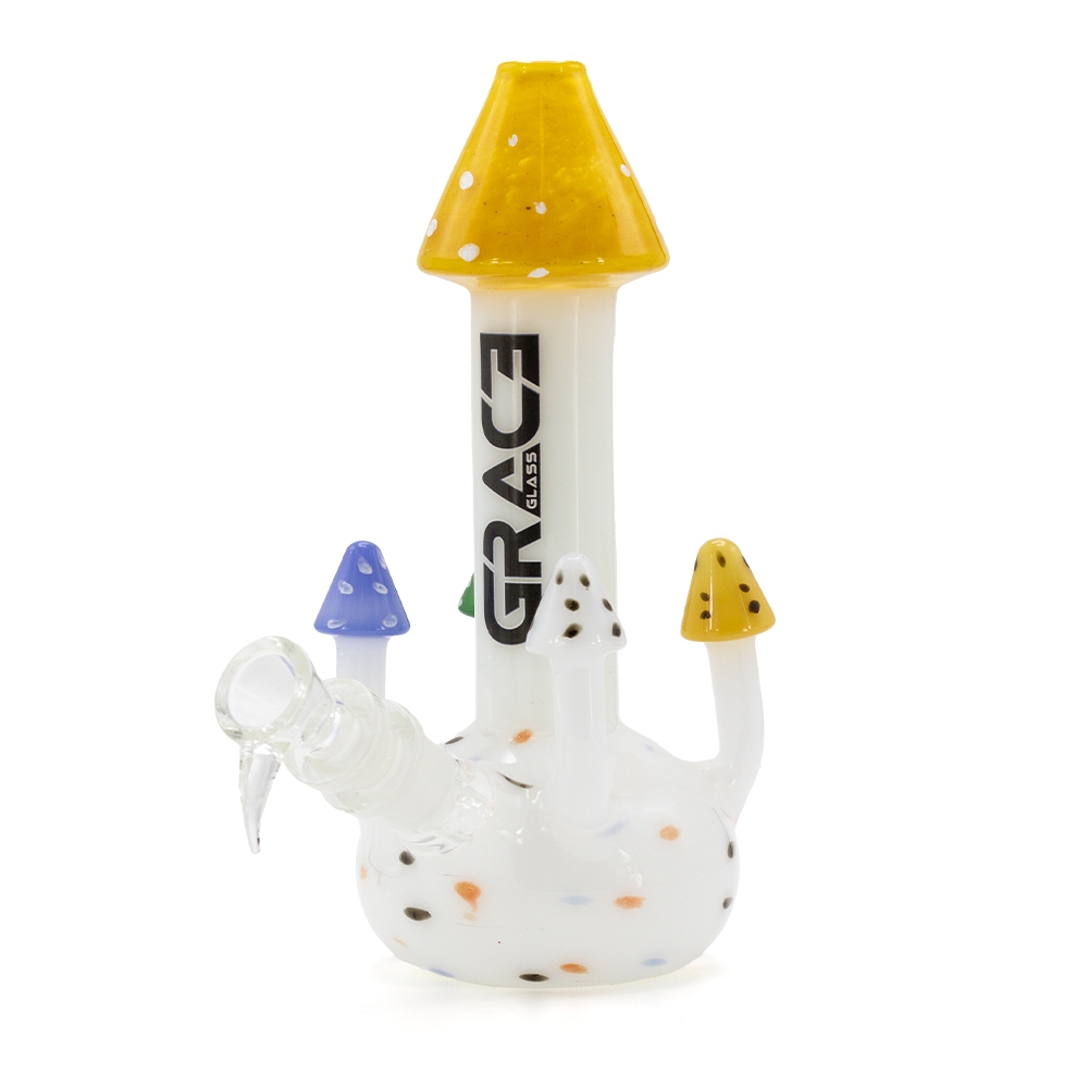 Grace Glass | magic mushroom glass bong - yellow - 24.5cm