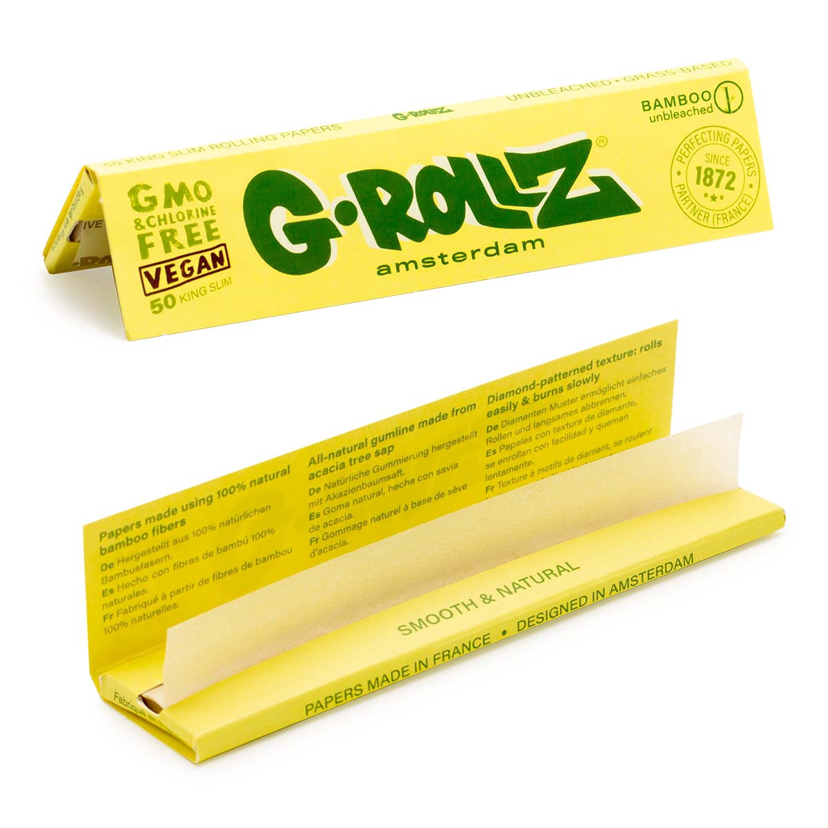 G-Rollz | unbleached bamboo rolling papers - KS Slim