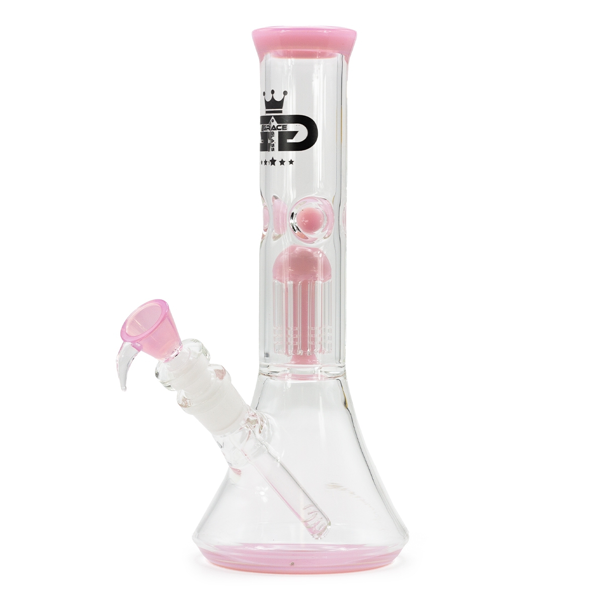 Grace Glass | beaker glass bong - tree-arm percolator - pink - 27.5cm