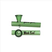 Black Leaf' Shotgun Glass Pipe L:15cm Green