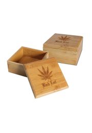 'Black Leaf' 'Leaf' Bamboo Storage Box
