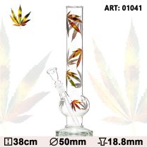 Bouncer Multi Leaf Glass Bong - H:38cm - Ø:50mm - Socket:18.8mm