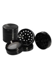 Aluminium grinder 4-part concave anodised - black
