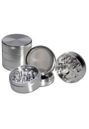 Aluminium grinder 4-part concave anodised - grey
