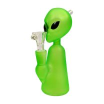 Glass bong (thick) - Alien figure - green