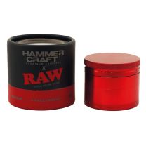 RAW | aluminium grinder - Hammer Craft - 4-parts - 55mm - red