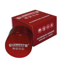 Elements | 4-part aluminium grinder - red - medium