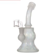 Amsterdam | Limited Edition Mixed White Bent Neck Round Base Bongs - H:20cm