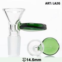 Grace Glass | Glass Bowl with a green handle - SG:14.5 mm