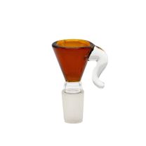 Amsterdam | Glass Bowl with a white handle - SG:14.5 mm amber
