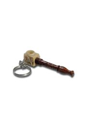 Rosewood Pipe carved with Key Chain
