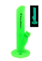 'PieceMaker' 'Kermit' Green Glow Silicone Bong