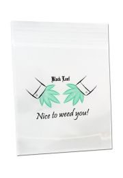 'Black Leaf' 'Nice to weed you!' Zip Bags - 40x60mm - 100pcs