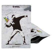 G-Rollz | Banksy's 'Flower Thrower' 150x200mm Smellproof Bags