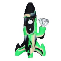 Silicone Rocket Bong with Glowing LED Lights  - green - 20cm