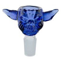 Glass bong bowl - blue alien - 18mm