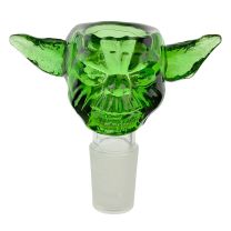 Glass bong bowl - green alien - 18mm