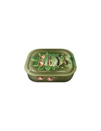 Metal Box with Rolling Tray - Green R - 18 x 14 x 5cm